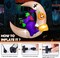 4.6ft Long Halloween Inflatable Witch Sitting on The Moon Decoration